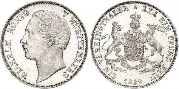 1 Талер Королівство Вюртемберг Срібло William I of Württemberg
