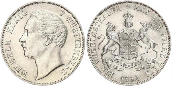 1 Талер Королівство Вюртемберг Срібло William I of Württemberg