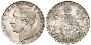 1 Талер Королівство Ганновер (1814 - 1866) Срібло Георг V (король Ганновера) (1819 - 1878)