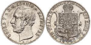 1 Талер Королівство Ганновер (1814 - 1866) Срібло Георг V (король Ганновера) (1819 - 1878)