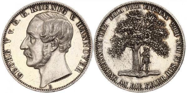 1 Талер Королівство Ганновер (1814 - 1866) Срібло Георг V (король Ганновера) (1819 - 1878)