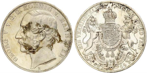 1 Талер Королівство Ганновер (1814 - 1866) Срібло Георг V (король Ганновера) (1819 - 1878)