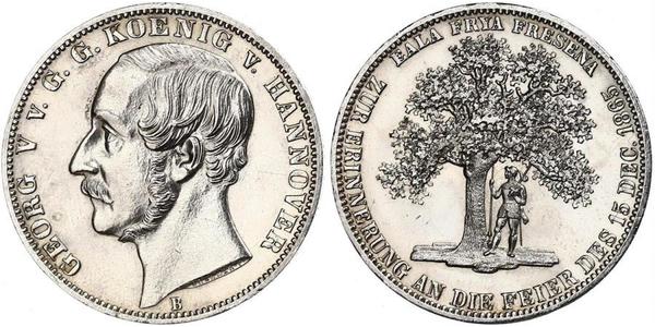 1 Талер Королівство Ганновер (1814 - 1866) Срібло Георг V (король Ганновера) (1819 - 1878)