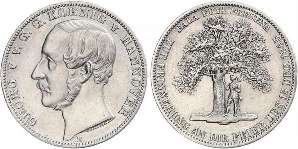 1 Талер Королівство Ганновер (1814 - 1866) Срібло Георг V (король Ганновера) (1819 - 1878)