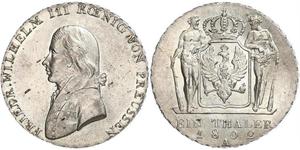 1 Талер Королівство Пруссія (1701-1918) Срібло Фрідрих Вільгельм III, король Пруссії  (1770 -1840)