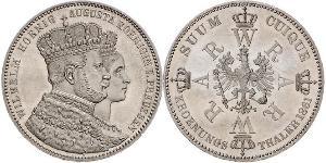 1 Талер Королівство Пруссія (1701-1918) Срібло Wilhelm I, German Emperor (1797-1888)
