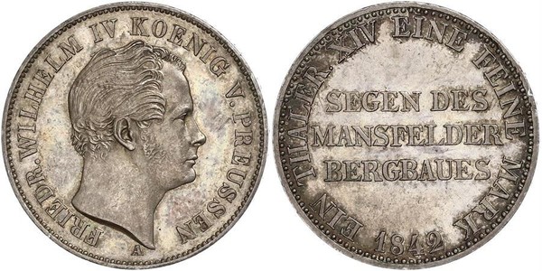 1 Талер Королівство Пруссія (1701-1918) Срібло Фрідріх Вільгельм IV (1795 - 1861)