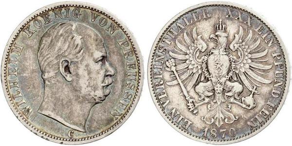 1 Талер Королівство Пруссія (1701-1918) Срібло Wilhelm I, German Emperor (1797-1888)