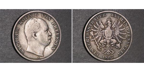 1 Талер Королівство Пруссія (1701-1918) Срібло Wilhelm I, German Emperor (1797-1888)