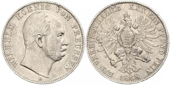 1 Талер Королівство Пруссія (1701-1918) Срібло Wilhelm I, German Emperor (1797-1888)