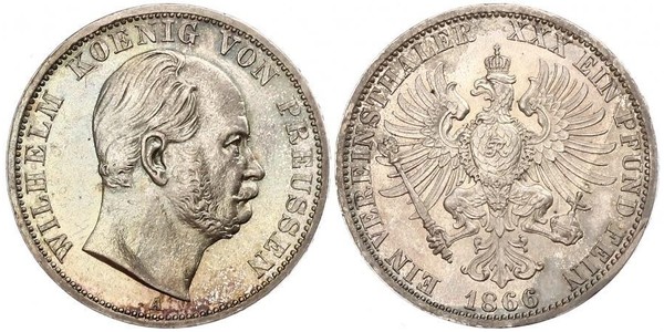 1 Талер Королівство Пруссія (1701-1918) Срібло Wilhelm I, German Emperor (1797-1888)
