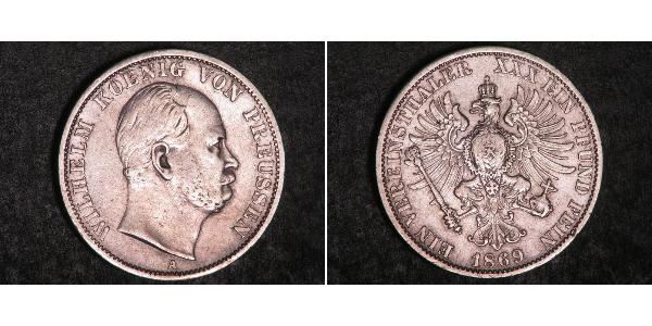 1 Талер Королівство Пруссія (1701-1918) Срібло Wilhelm I, German Emperor (1797-1888)