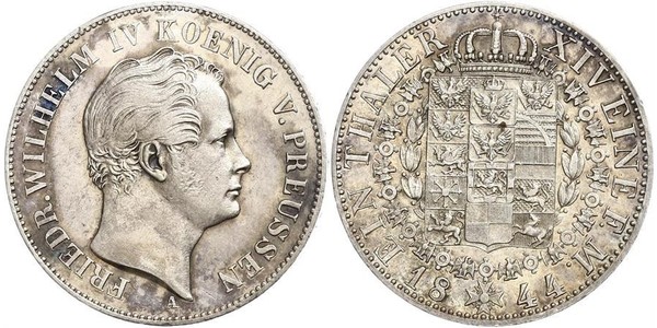 1 Талер Королівство Пруссія (1701-1918) Срібло Фрідріх Вільгельм IV (1795 - 1861)