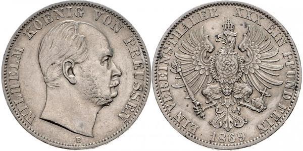 1 Талер Королівство Пруссія (1701-1918) Срібло Wilhelm I, German Emperor (1797-1888)