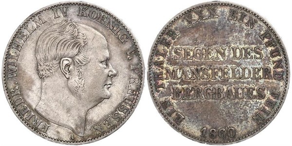 1 Талер Королівство Пруссія (1701-1918) Срібло Фрідріх Вільгельм IV (1795 - 1861)