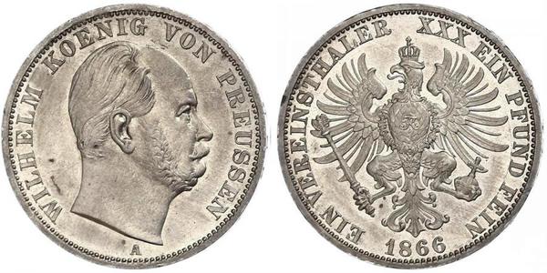 1 Талер Королівство Пруссія (1701-1918) Срібло Wilhelm I, German Emperor (1797-1888)
