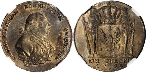 1 Талер Королівство Пруссія (1701-1918) Срібло Фрідріх-Вільгельм II