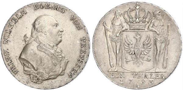 1 Талер Королівство Пруссія (1701-1918) Срібло Фрідріх-Вільгельм II