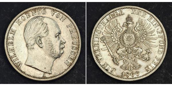 1 Талер Королівство Пруссія (1701-1918) Срібло Wilhelm I, German Emperor (1797-1888)