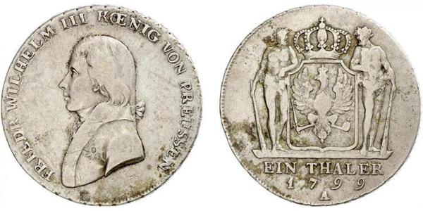 1 Талер Королівство Пруссія (1701-1918) Срібло Фрідрих Вільгельм III, король Пруссії  (1770 -1840)