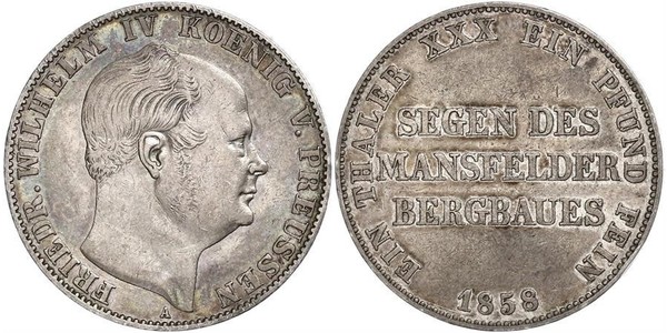 1 Талер Королівство Пруссія (1701-1918) Срібло Фрідріх Вільгельм IV (1795 - 1861)