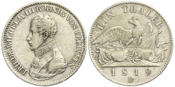 1 Талер Королівство Пруссія (1701-1918) Срібло Фрідрих Вільгельм III, король Пруссії  (1770 -1840)