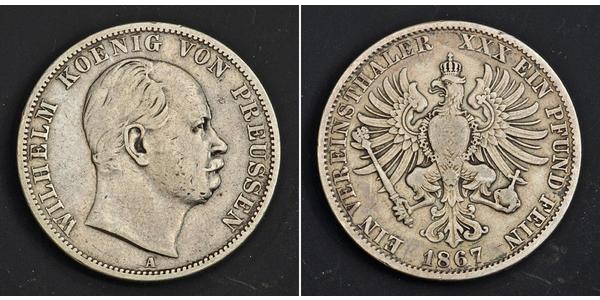 1 Талер Королівство Пруссія (1701-1918) Срібло Wilhelm I, German Emperor (1797-1888)
