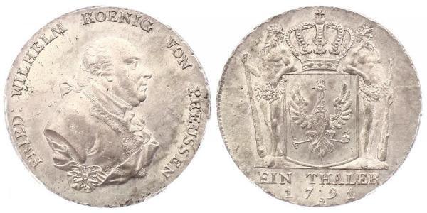 1 Талер Королівство Пруссія (1701-1918) Срібло Фрідріх-Вільгельм II