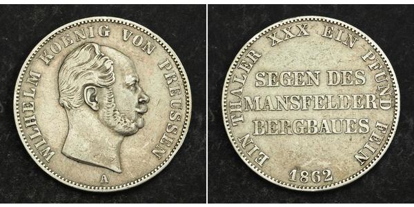 1 Талер Королівство Пруссія (1701-1918) Срібло Wilhelm I, German Emperor (1797-1888)