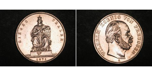 1 Талер Королівство Пруссія (1701-1918) Срібло Wilhelm I, German Emperor (1797-1888)