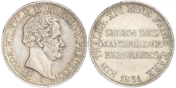 1 Талер Королівство Пруссія (1701-1918) Срібло Фрідрих Вільгельм III, король Пруссії  (1770 -1840)