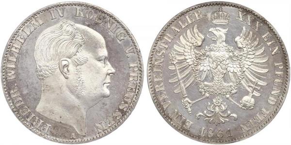 1 Талер Королівство Пруссія (1701-1918) Срібло Фрідріх Вільгельм IV (1795 - 1861)