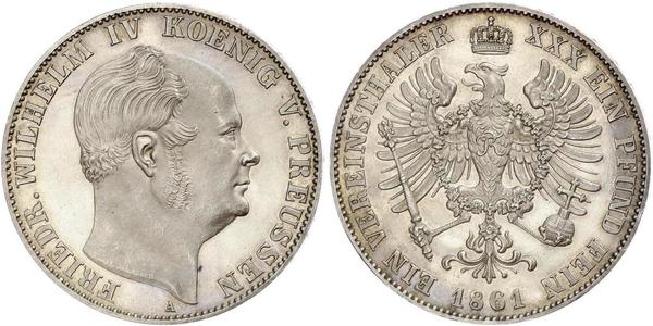 1 Талер Королівство Пруссія (1701-1918) Срібло Фрідріх Вільгельм IV (1795 - 1861)
