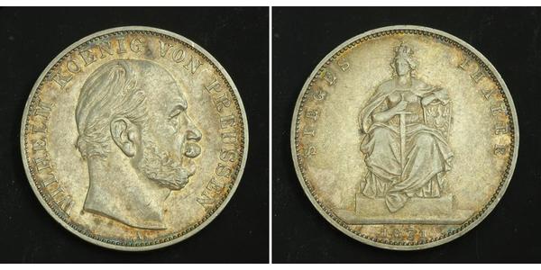 1 Талер Королівство Пруссія (1701-1918) Срібло Wilhelm I, German Emperor (1797-1888)