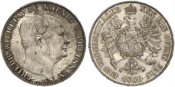 1 Талер Королівство Пруссія (1701-1918) Срібло Фрідріх Вільгельм IV (1795 - 1861)