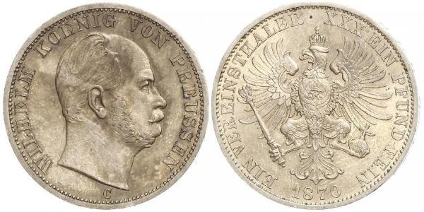 1 Талер Королівство Пруссія (1701-1918) Срібло Wilhelm I, German Emperor (1797-1888)