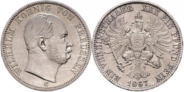 1 Талер Королівство Пруссія (1701-1918) Срібло Wilhelm I, German Emperor (1797-1888)