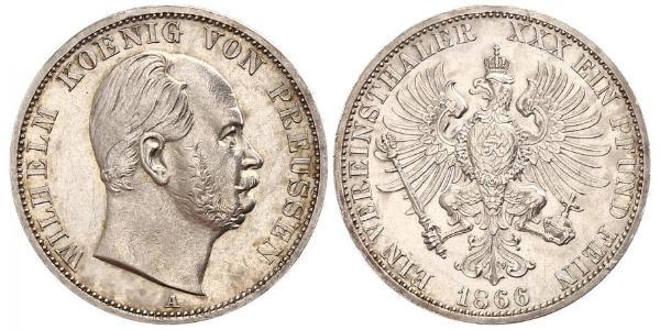1 Талер Королівство Пруссія (1701-1918) Срібло Wilhelm I, German Emperor (1797-1888)