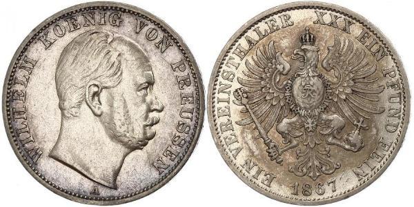 1 Талер Королівство Пруссія (1701-1918) Срібло Wilhelm I, German Emperor (1797-1888)