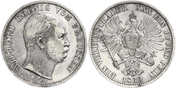 1 Талер Королівство Пруссія (1701-1918) Срібло Wilhelm I, German Emperor (1797-1888)