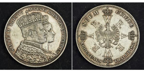 1 Талер Королівство Пруссія (1701-1918) Срібло Wilhelm I, German Emperor (1797-1888)