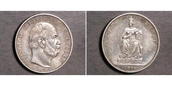 1 Талер Королівство Пруссія (1701-1918) Срібло Wilhelm I, German Emperor (1797-1888)