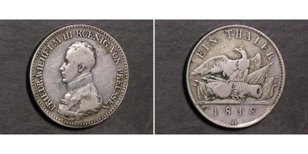 1 Талер Королівство Пруссія (1701-1918) Срібло Фрідрих Вільгельм III, король Пруссії  (1770 -1840)