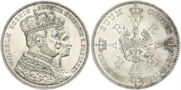 1 Талер Королівство Пруссія (1701-1918) Срібло Wilhelm I, German Emperor (1797-1888)