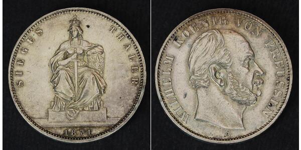 1 Талер Королівство Пруссія (1701-1918) Срібло Wilhelm I, German Emperor (1797-1888)
