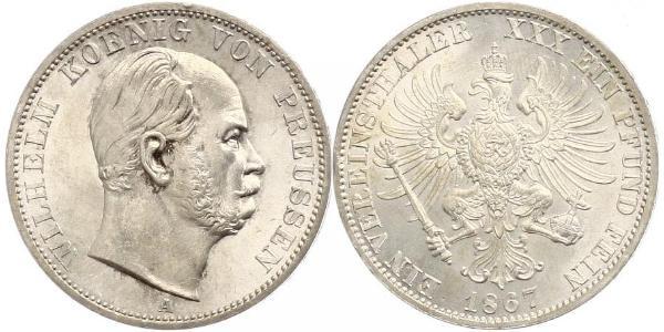1 Талер Королівство Пруссія (1701-1918) Срібло Wilhelm I, German Emperor (1797-1888)