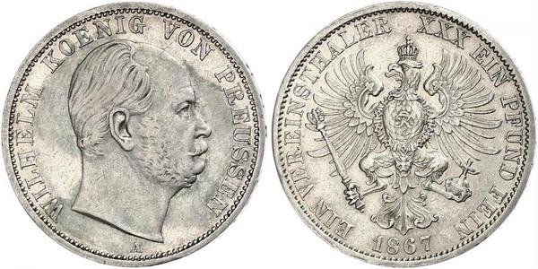 1 Талер Королівство Пруссія (1701-1918) Срібло Wilhelm I, German Emperor (1797-1888)