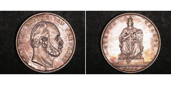 1 Талер Королівство Пруссія (1701-1918) Срібло Wilhelm I, German Emperor (1797-1888)