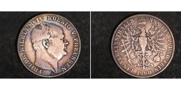 1 Талер Королівство Пруссія (1701-1918) Срібло Фрідріх Вільгельм IV (1795 - 1861)