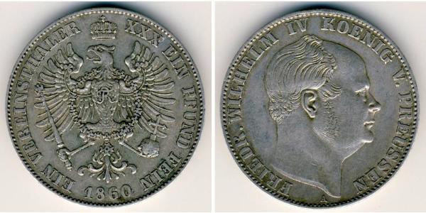 1 Талер Королівство Пруссія (1701-1918) Срібло Фрідріх Вільгельм IV (1795 - 1861)